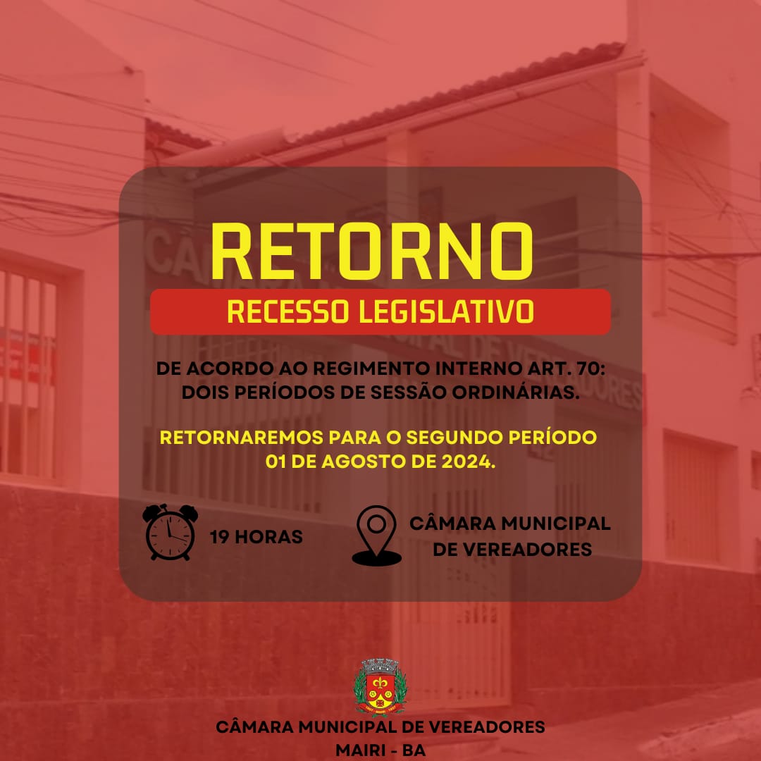 Retorno do Recesso Legislativo!