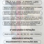 Pauta Sessão Ordinária 15/05/25