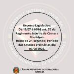 Recesso Legislativo!