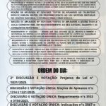Pauta Sessão Ordinária 30/10/2025