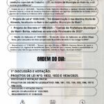 Pauta Sessão Ordinária 27/11/2025