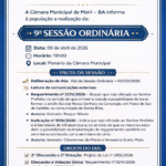 Pauta Sessão Ordinária 09/04/2026