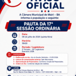 Pauta Sessão Ordinária 09/07/2026