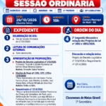 Pauta Sessão Ordinária 29/10/2026